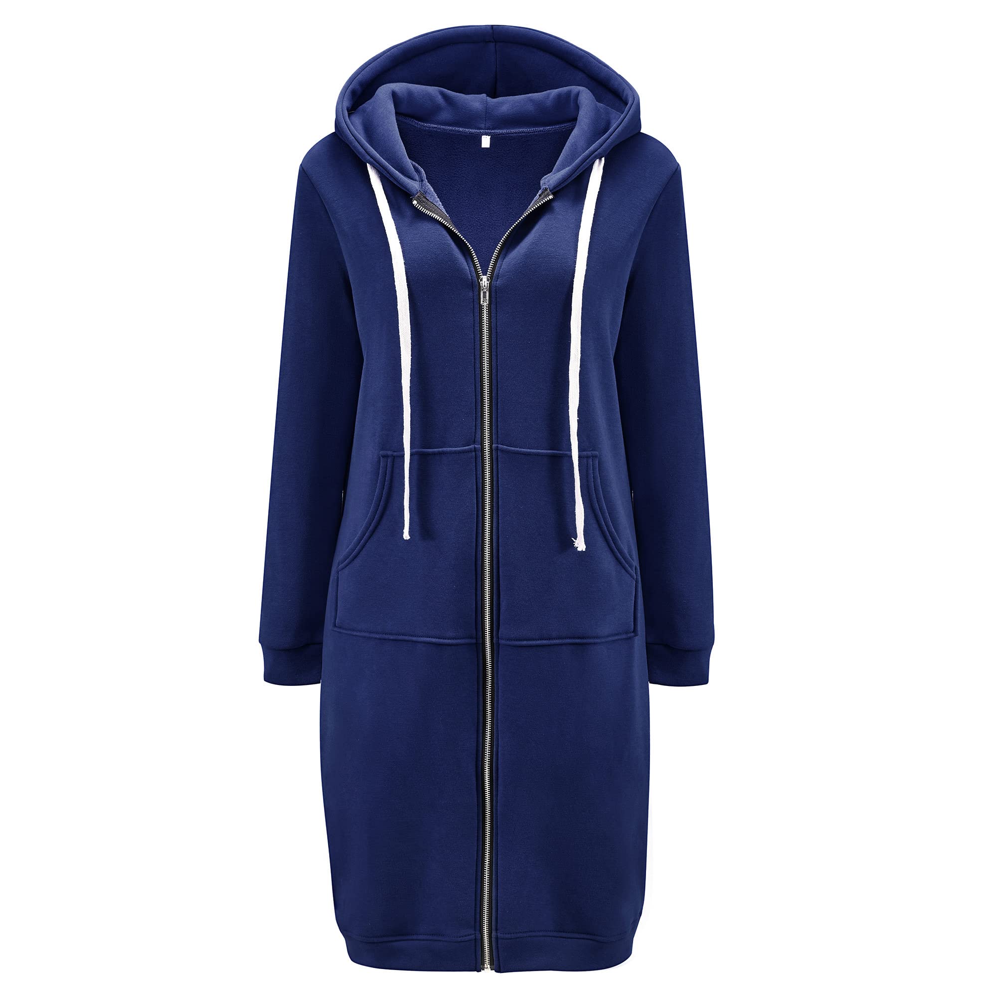 Reimferce Women's Casual Zip up Hoodies Long Tunic